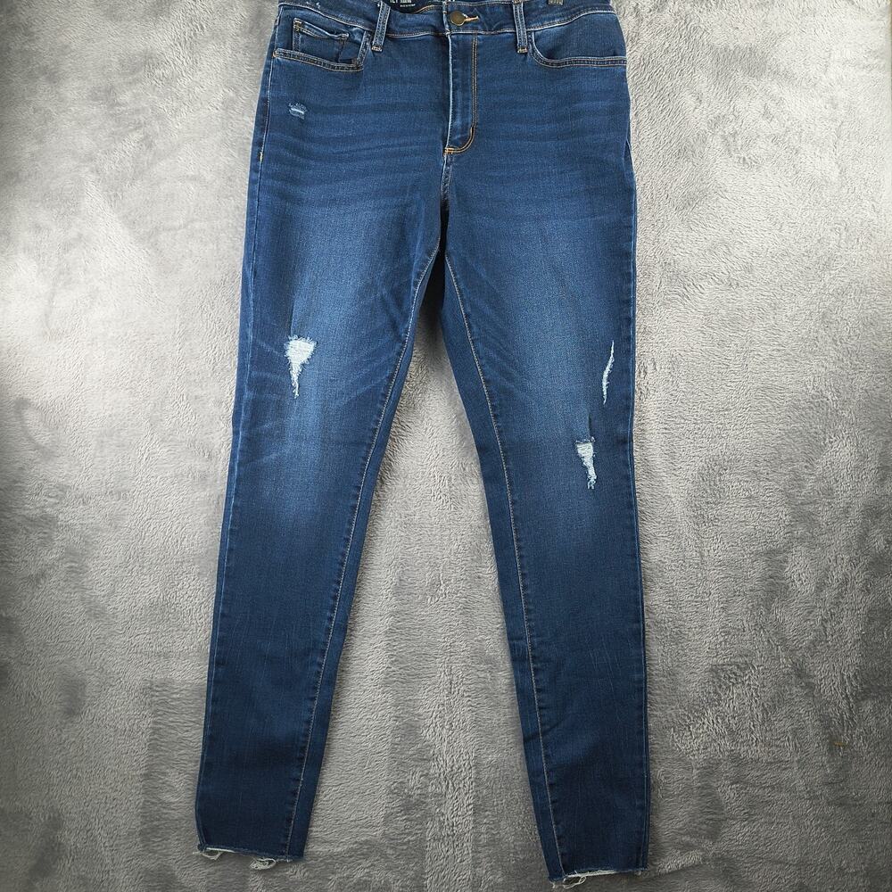 ANA A New Approach Jegging Womens 12T Blue Mid-Rise Skinny Stretch Denim Distres